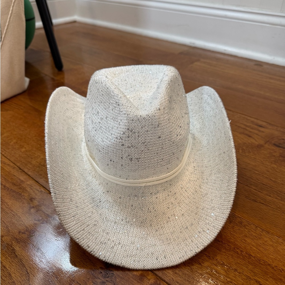 Knit Sparkle Cowboy Rancher Hat in White, Wild Fable, NWT - Picture 2 of 9